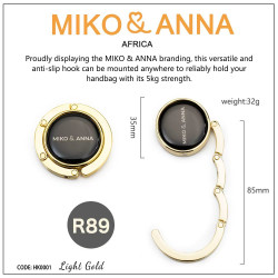 HK0001-Light Gold Versatile and anti-slip hook,hold your handbag with its 5kg strength.