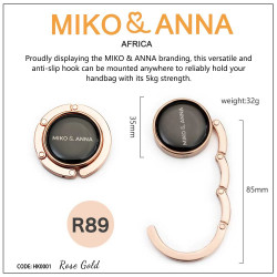 HK0001-Rose Gold Versatile and anti-slip hook,hold your handbag with its 5kg strength.