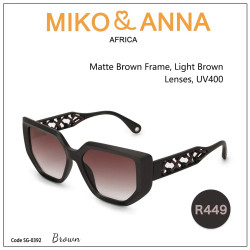 SG-0392 Brown,Sunglasses, Matte Brown Frame, Light Brown Lenses, UV400