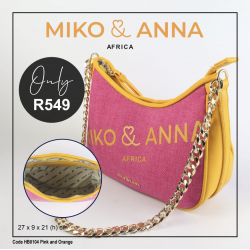 HB0104 BAG PINK & ORANGE 27cm x 9cm x 21cm