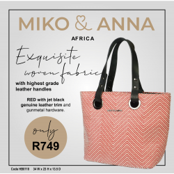 HB0110 Red with Jet Black Genuine Leather Trim and Gunmetal Hardware 34cm x23cm x 13.5cm