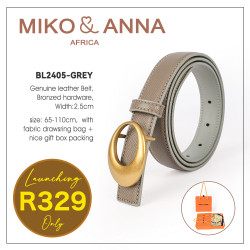 BL2405-GREY Genuine leather Belt, Bronzed hardware, Width:2.5cm