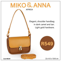 HB0209-Brown Women bag 22*9.5*15cm