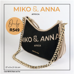 HB0102 BLACK & TAN 27cm x 9cm x 21cm