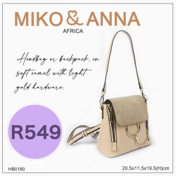 HB0180 Soft Camel Backpack with Light Gold Hardware 20.5*11.5*19.5cm