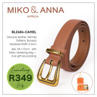 BL2404-CAMEL Genuine leather Belt, Hermés Patterns,Bronzed hardware, Width:2.5cm