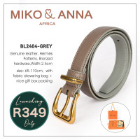 BL2404-GREY Genuine leather Belt, Hermés Patterns,Bronzed hardware, Width:2.5cm