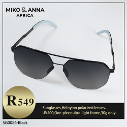 SG0086-BLACK Sunglasses,UV400,Hd Nylon Polarized lenses,one piece ultra-light frame,30g