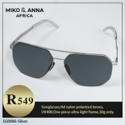 SG0086-SILVER Sunglasses,UV400,Hd Nylon Polarized lenses,one piece ultra-light frame,30g